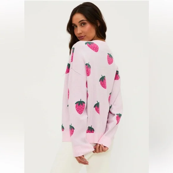 Beach Riot NWT Sz M Joey Sweet strawberries oversized sweater; so cute! - Picture 10 of 16